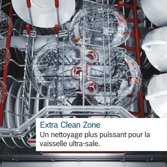Lave-vaisselle pose libre BOSCH SMS6ZCI11F SER6 - 14 couverts - Induction - L60cm - 40 dB - Classe B - tiroir à couverts - Acier