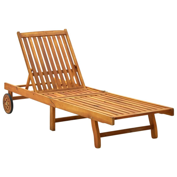 Leżak Brąz Drewno akacjowe Sun lounger vidaXL