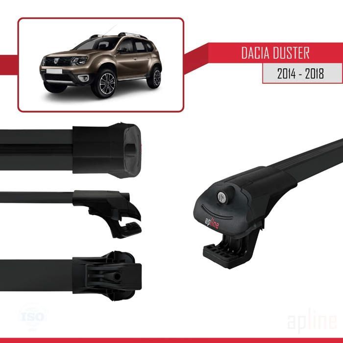 Barras de techo - ACE-1 - Dacia Duster 2014-2018 - Aluminio - Negro - Carga útil < 300 kg