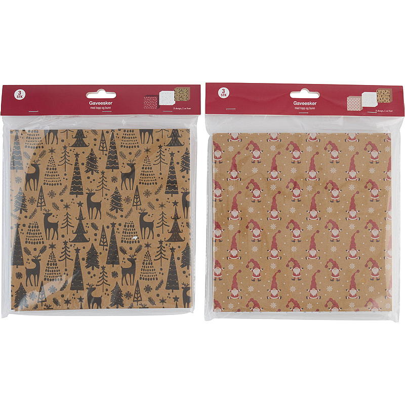 Cadeauverpakking voor thuis, 3 stuks met boven- en onderkant.