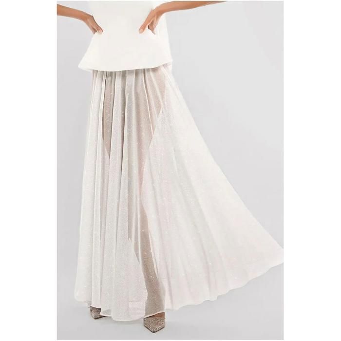 Jupe plissée femme Goddiva Gathered A-Line Maxi