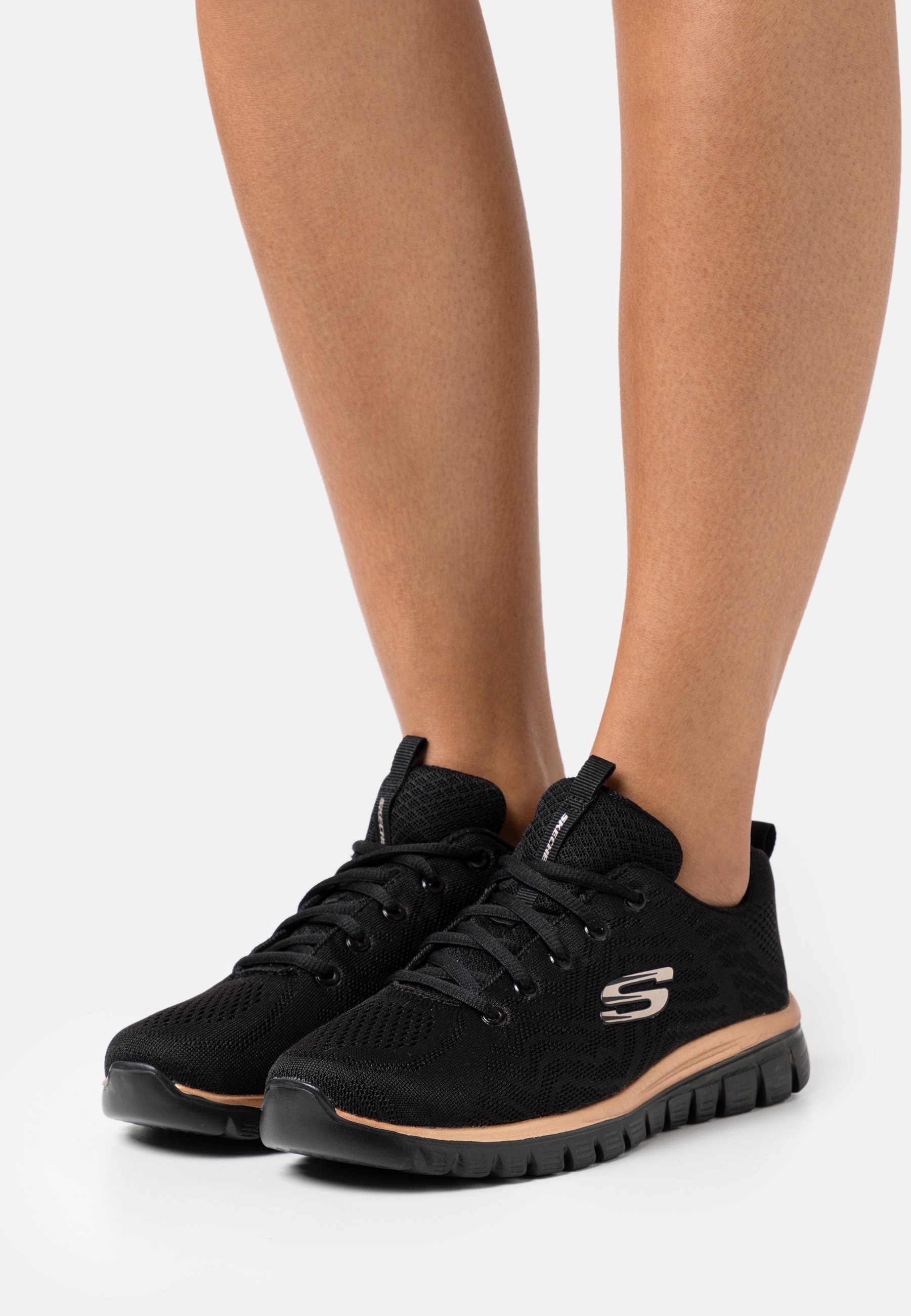 Skechers GRACEFUL - Sneakers - zwart/roségoud