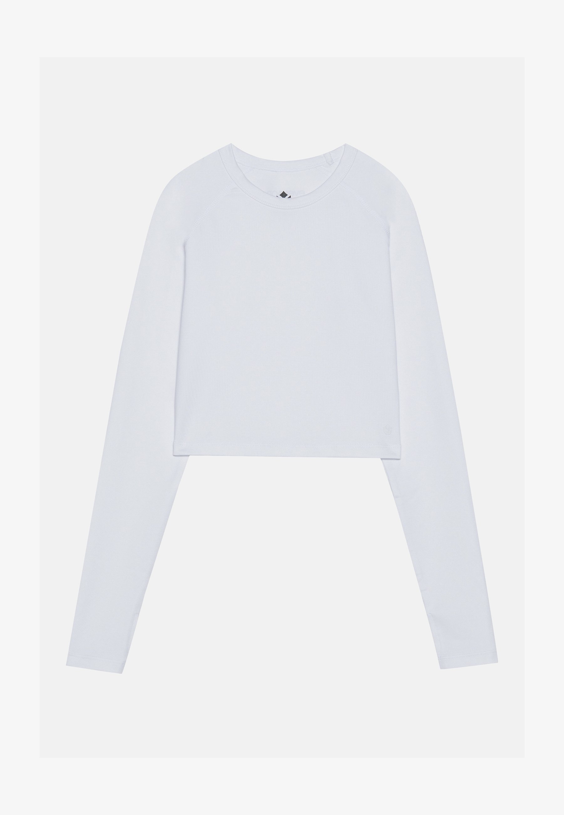 Even&Odd active ESSENTIAL CROPPED TOP MET LANGE MOUWEN EN DUIMGATEN - Top met lange mouwen - gebroken wit