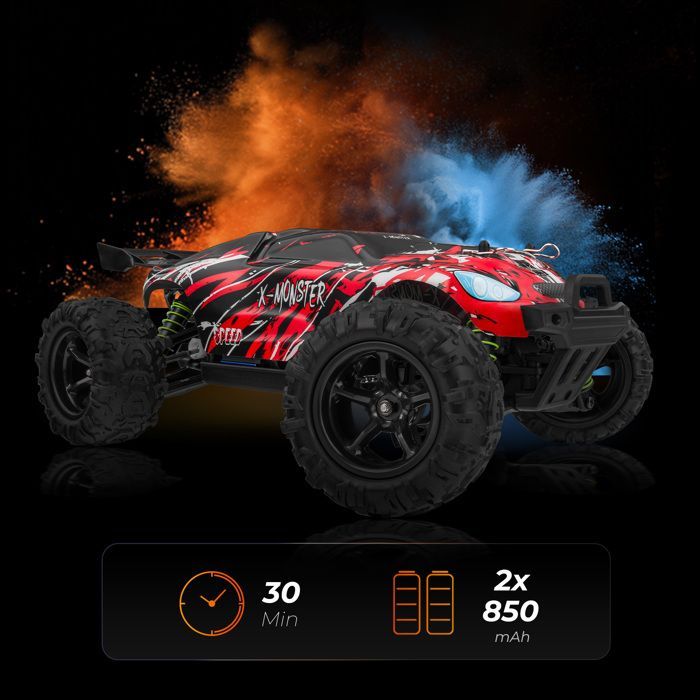 OVERMAX X-Monster 3.5 - RC Voiture télécommandée - 30 km/h - Échelle 1:18 - 40 min - Portée 100 m - Entraînement 4 x 4