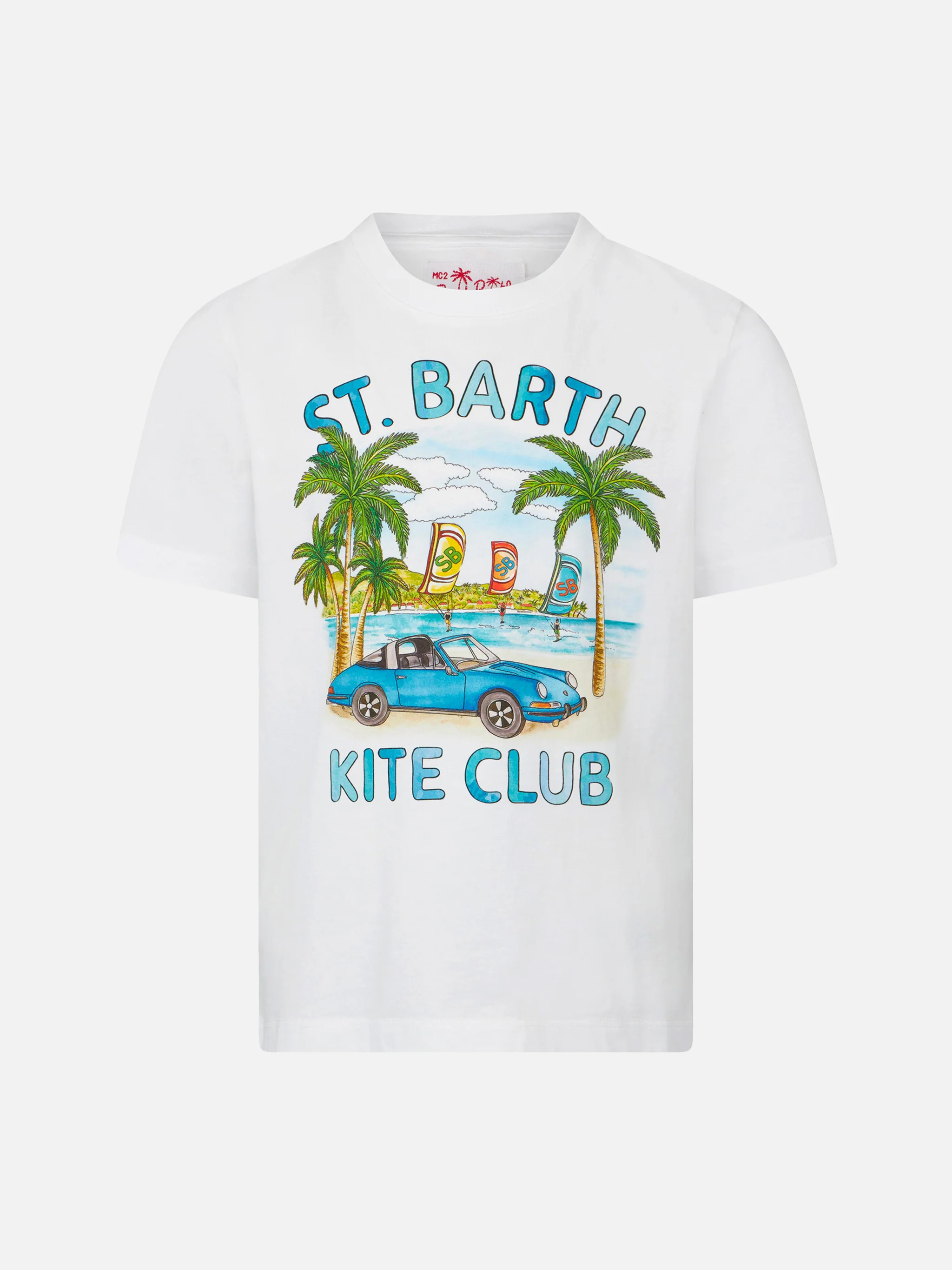 Kinder T-shirt van katoen met autoprint