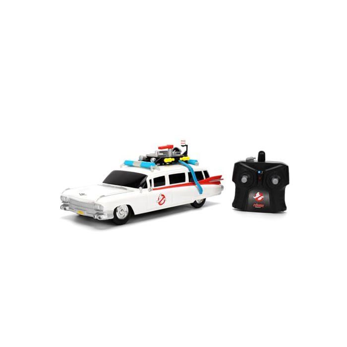 Voiture radiocommandée SOS Fantôme - Jada - Ecto-1 - 1/16 - Fonction turbo - Pilotage complet - 38x16x13 cm