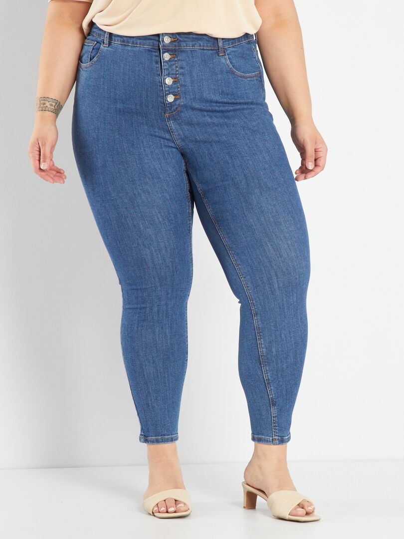 Calça jeans skinny de cintura alta - L32 - AZUL