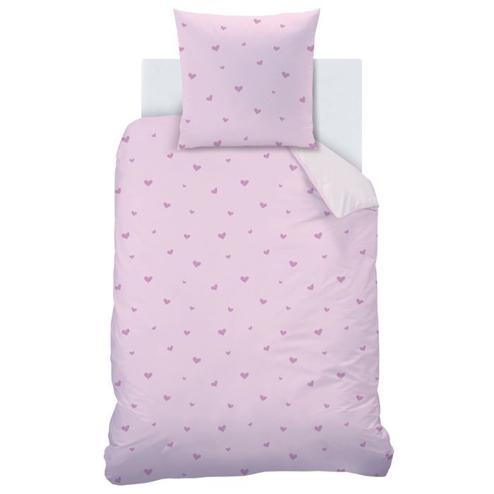 Set di biancheria da letto per bambini 100% cotone - DISNEY STITCH CUPID - Rosa - 140x200+63x63cm
