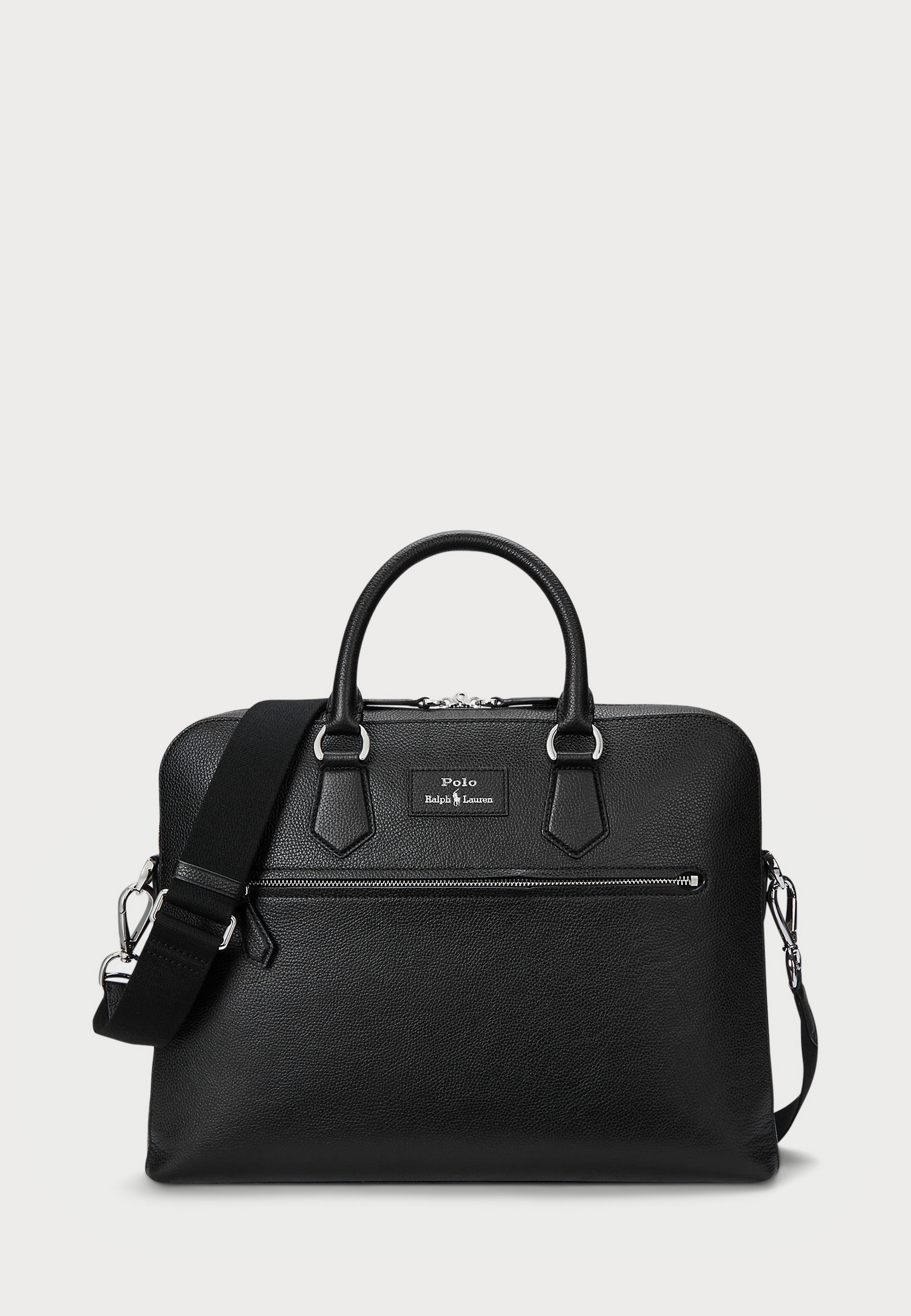 Polo Ralph Lauren PEBBLED LEATHER COMMUTER TORBA - Aktovka - črna