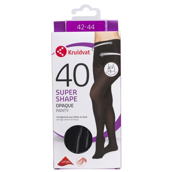 Kruidvat Super Shape neprozirne tajice od 40 den crne boje, veličina 42-44
