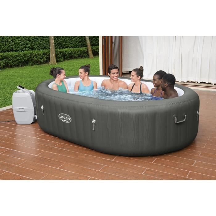 BESTWAY Aufblasbarer Whirlpool – Lay-Z-Spa Mauritius – Mit WLAN – 180 Luftdüsen – 270 x 180 x 71 cm – Für 5 bis 7 Personen – Rechteckig