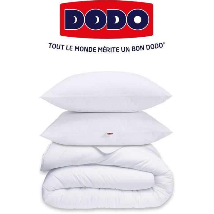 Set copripiumino 220x240 cm + 2 cuscini 60x60 cm + 2 federe 60x60 cm - Imbottitura 100% poliestere - 350 g/m² - bianco - DODO