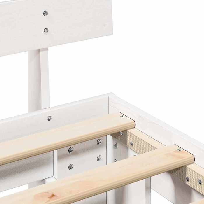 Cama doble CHIC para adultos - Estructura de cama de 200 x 200 cm, color blanco, madera maciza de pino #Sara52205