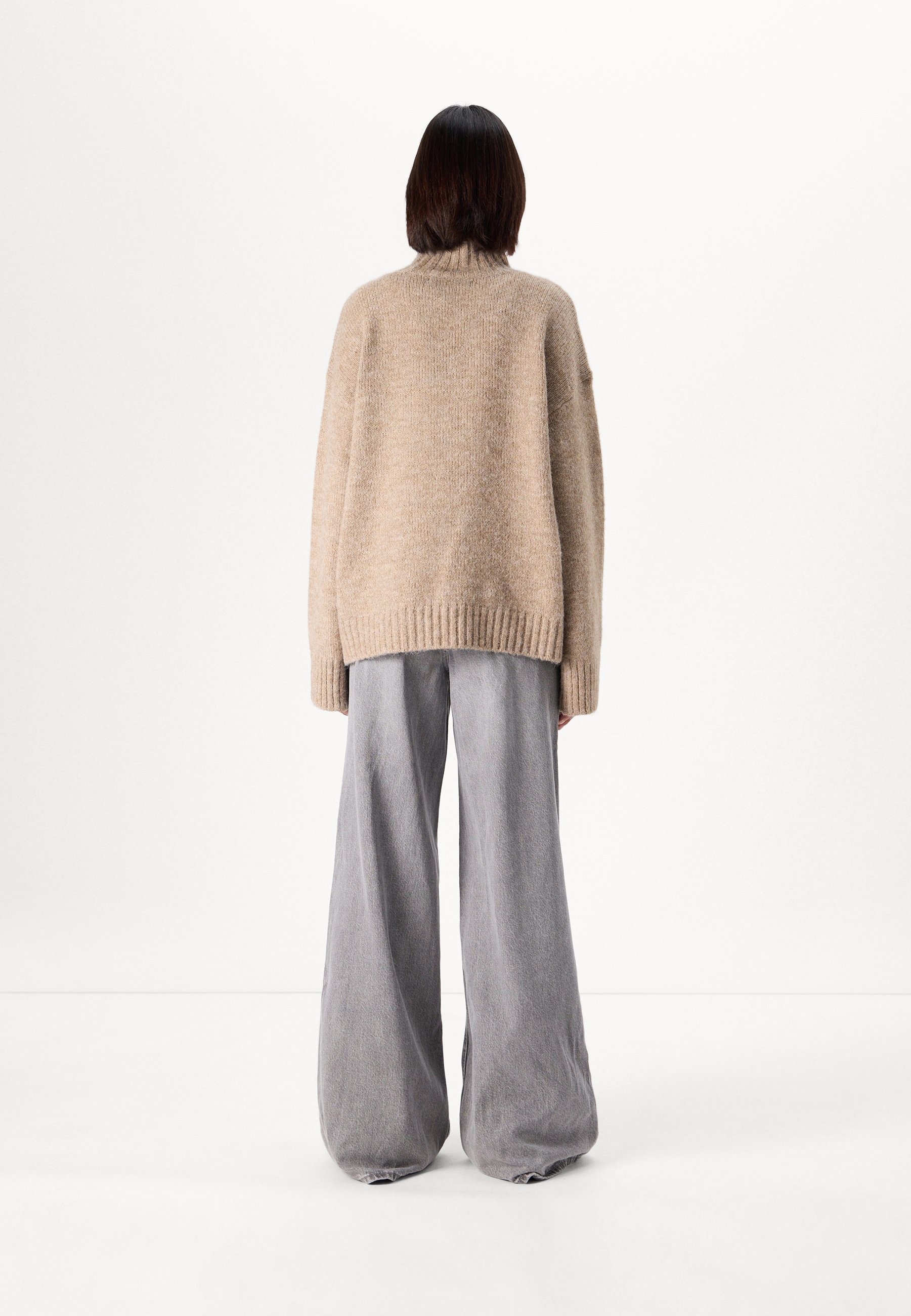 Pull col montant Vero Moda Tall VMMADDIE - Vison argenté/mélange