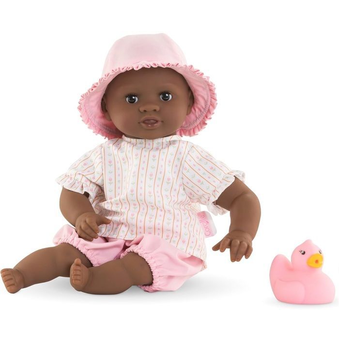 Doll - COROLLE - Alyzée Tulips Baby Bath - 30 cm - Real scented vinyl bath doll - Bath duck included