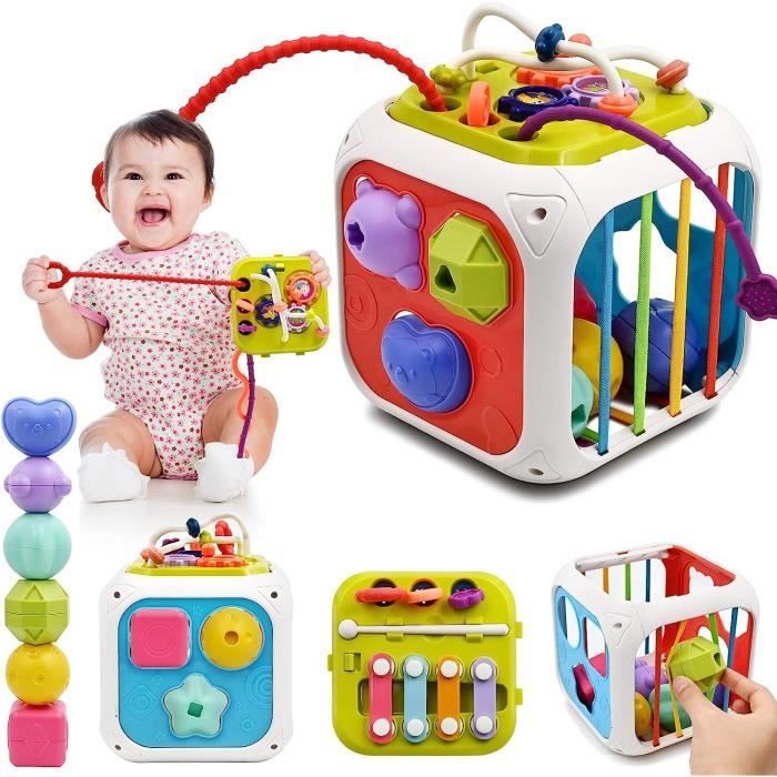 Montessori Motor Skills Activity Cube Set for Babies - ZGEER - 18 Months - Plastic - Multicoloured