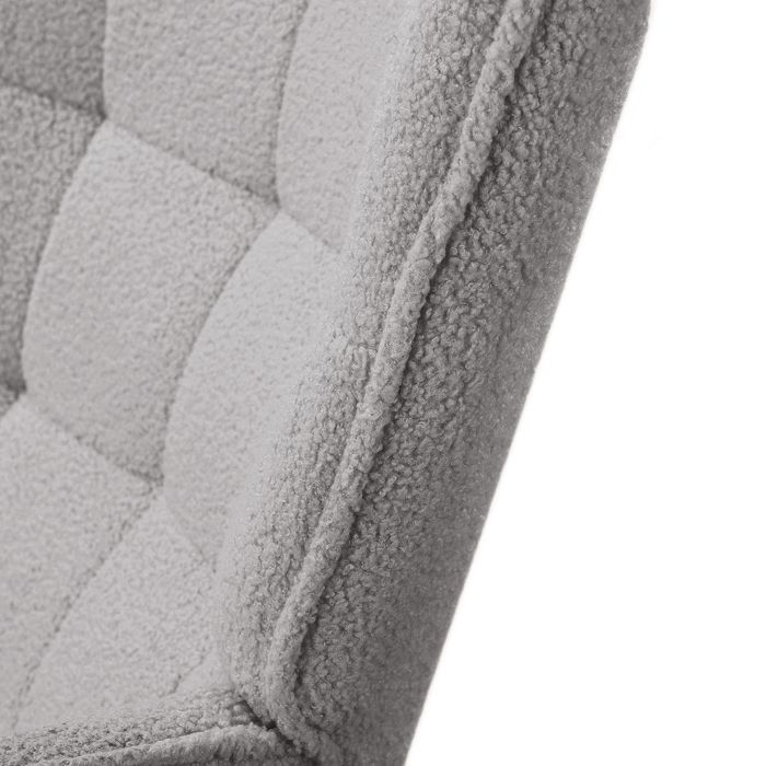 Mecedora Teddy Velvet, silla de lactancia con cojín, estructura de acero y patas de madera, gris.
