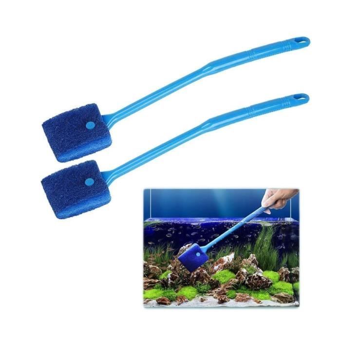 Brosse de nettoyage en éponge pour aquarium - En une seule pièce - Algicide - Double face - Avec poignée