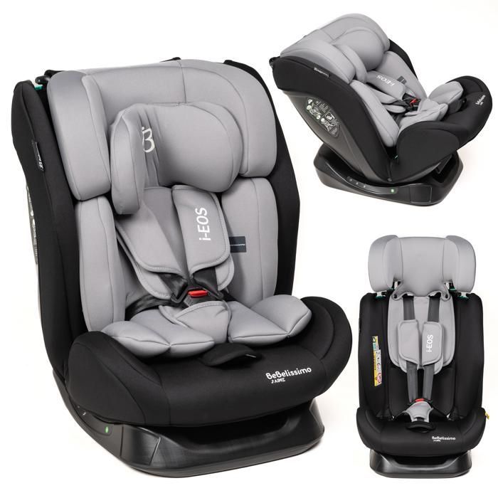 BEBELISSIMO - Seggiolino auto I-size - gruppo 0+/1/2/3 - (0-36 kg) - Reclinabile - 40-150 cm - i-EOS - grigio