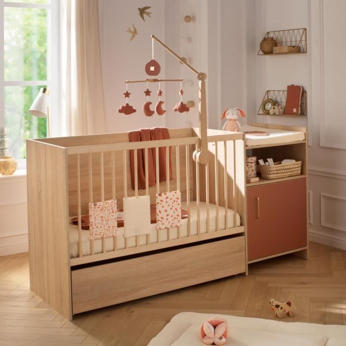 Cama convertible - 120 x 60 cm - Se convierte a 90 x 190 cm - CHARLIE - SAUTHON - Terracota
