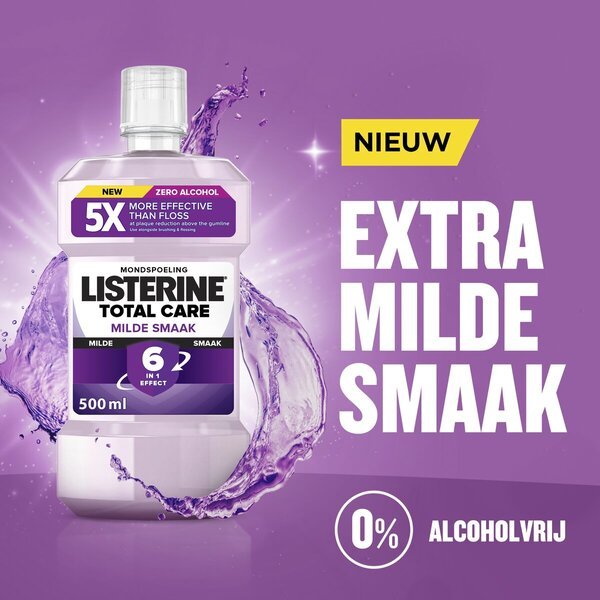 Listerine Total Care tečnost za ispiranje usta blagog okusa 500ml - bez alkohola