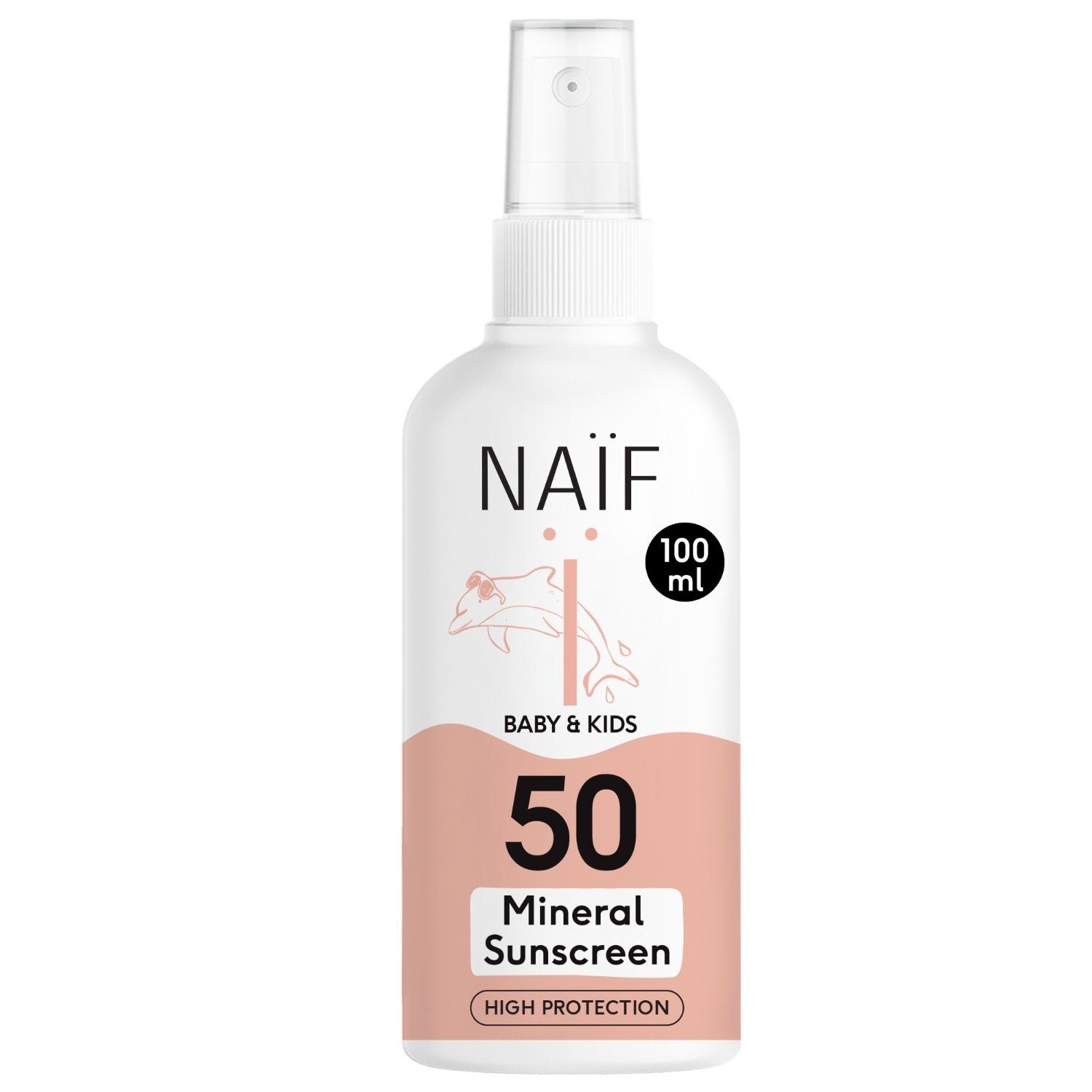 Naif Sun Spray Naïf mineralni sprej za sunčanje za bebe i djecu Faktor zaštite od sunca 50 100 ml