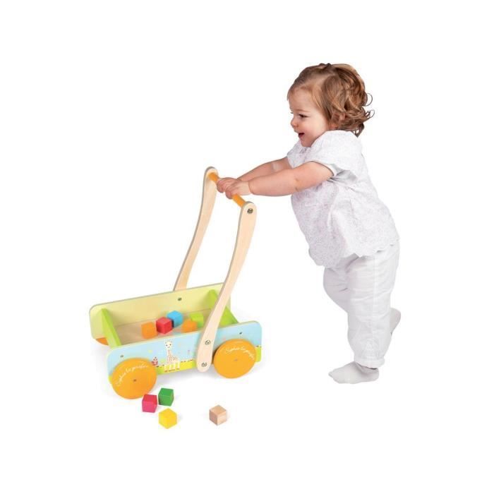 JANOD Walker - Sophie the Giraffe - 20 Wooden Cubes - Unisex - From 12 Months
