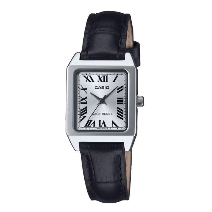 Women's Watch - LTP-B150L-7B1EF - Stainless Steel - Black Leather - 3 ATM Water Resistance - Analog