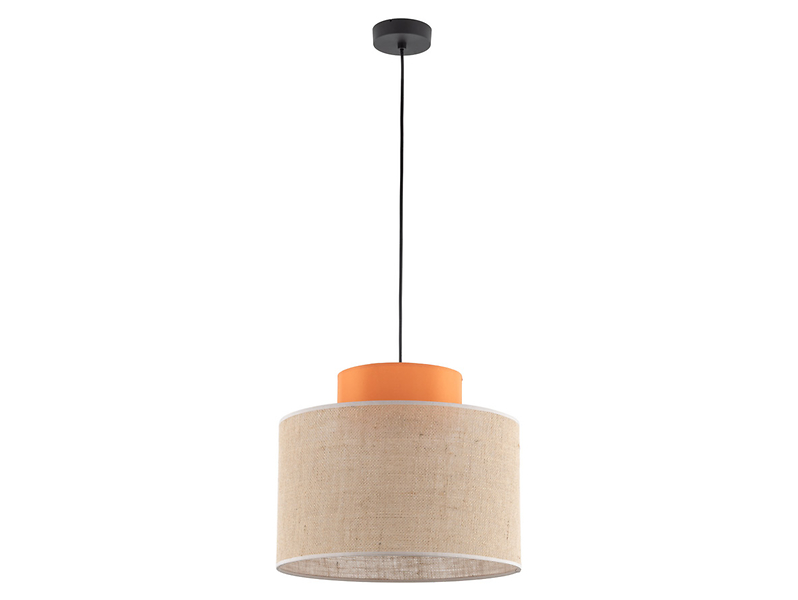 Lampa wisząca Duo Juta 170 cm tkaninowa beżowo-pomarańczowa