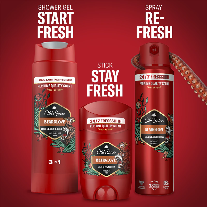 Conjunto de presente Old Spice Bearglove Anime para homens