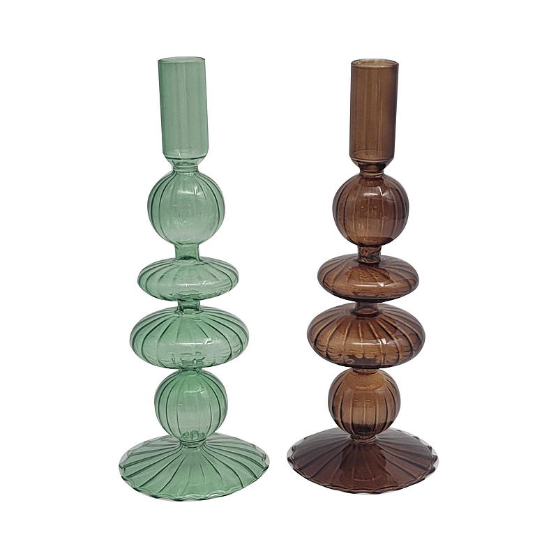 Hjem Lysestake 9x25,3 cm glassboble