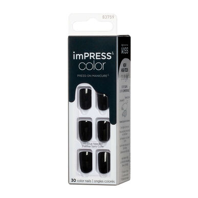 Kiss imPRESS Nails -kynnet, mustat tekokynnet, 1 kpl
