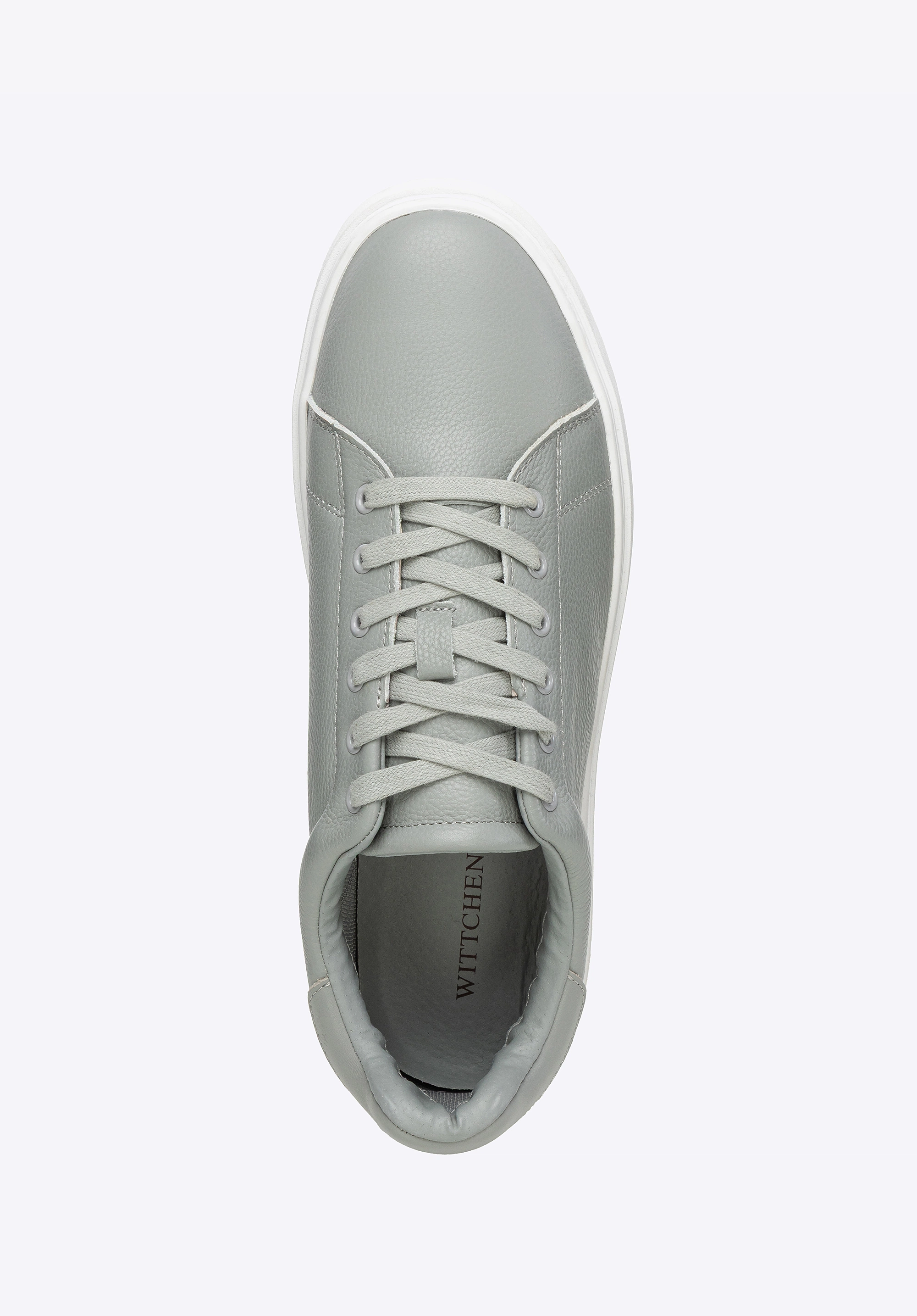 Męskie sneakersy ze skóry naturalnej licowej szare