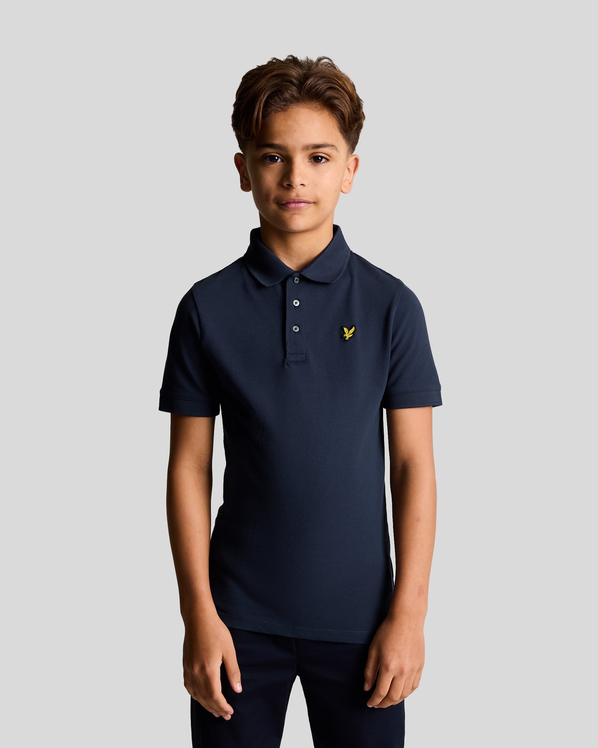 Lyle & Scott effen poloshirt - marineblauw
