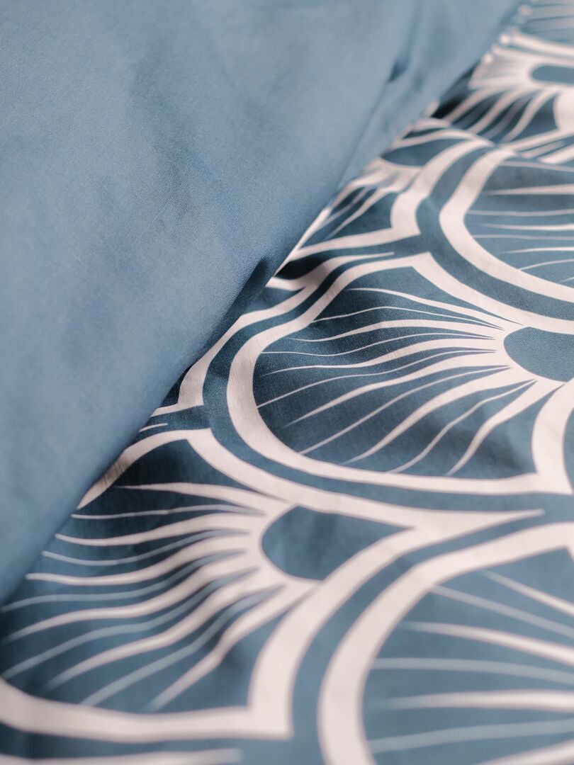Bedrukte beddenset - tweepersoonsbed - BLAUW