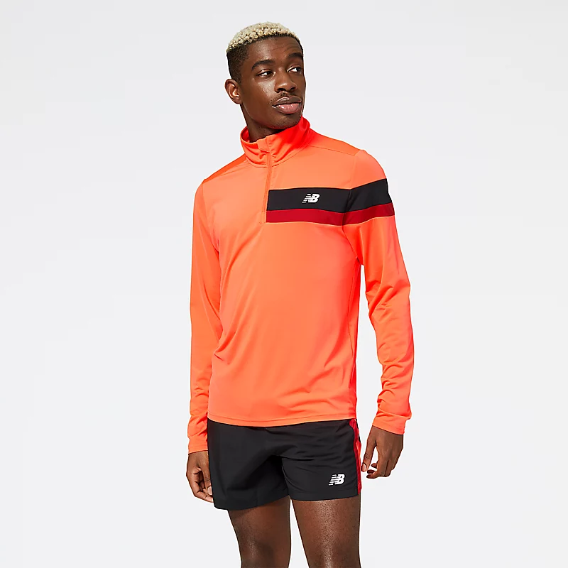Accelerate Herren-Pullover mit halbem Reißverschluss – ELEKTRISCHES ROT