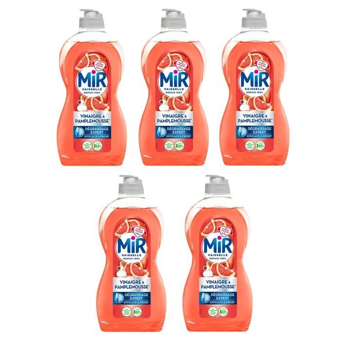 MIR AFWASMIDDELEN Pak van 5 afwasmiddelen Azijn & Grapefruit 450ml