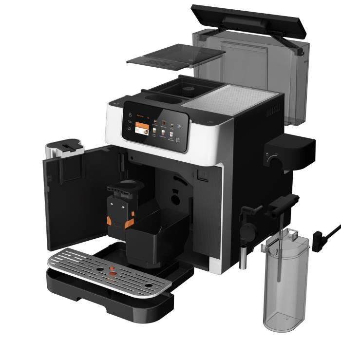 Cafetera con molinillo - BEKO - CEG7348X - 1350 W - 250 g de granos - Negro/Plata