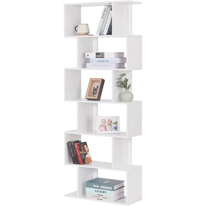 Estantería de almacenamiento WOLTU de MDF, 60 x 23,5 x 160 cm, blanca.