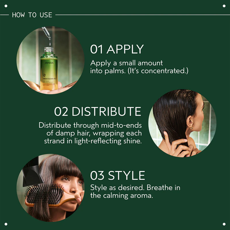 Óleo capilar Aveda Miraculous Oil para brilho e maciez dos cabelos