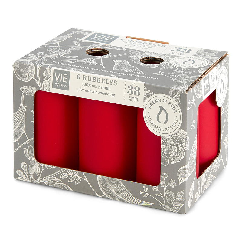Vie Home Kubuslamp 6-pack 6x11 cm rood