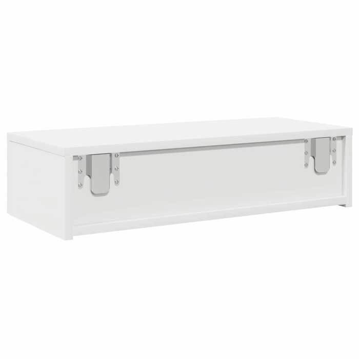 Mensola a muro e cassetti vidaXL, bianca, 60x26,5x15 cm, in legno composito, 859968