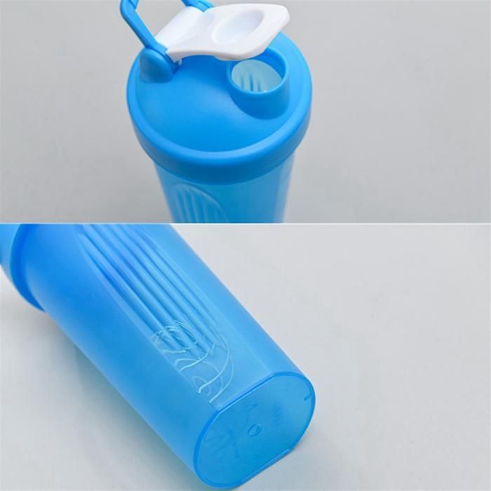 Vaso mezclador deportivo portátil, práctico vaso para mezclar, botella mezcladora de plástico de 600 ml para adultos, color rosa.