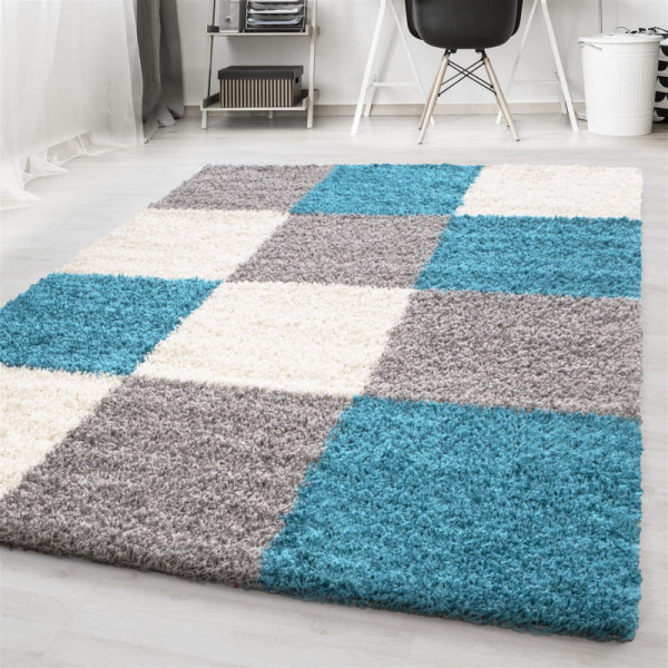 Dywan Shaggy Life szaro-turkusowy 60 cm x 110 cm