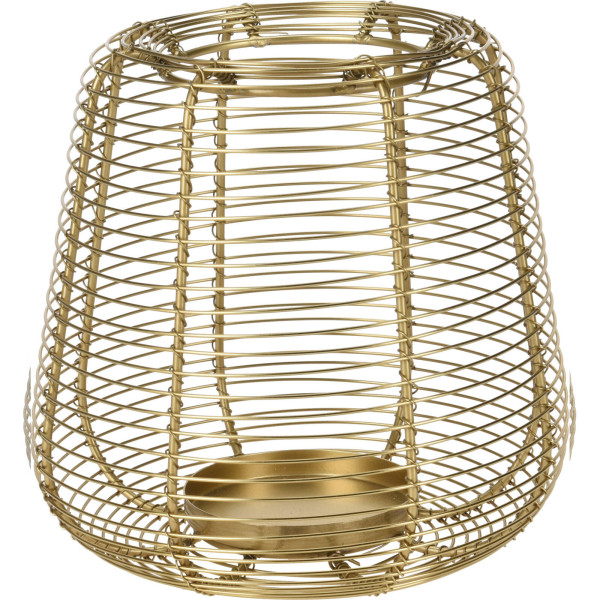 Złoty lampion na świeczkę, metal