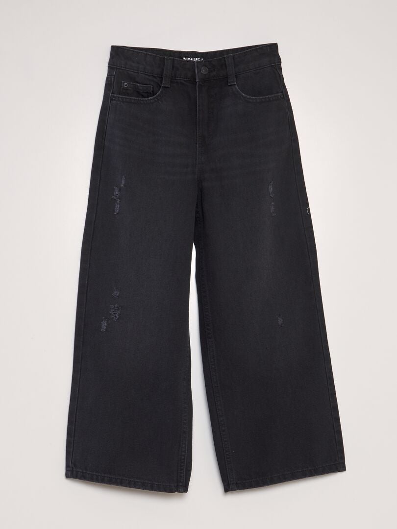 Jeans met wijde pijpen - ZWART