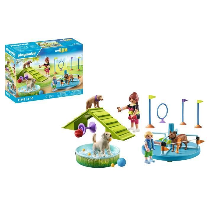 PLAYMOBIL 71745 Area giochi Cane, Bambino e Addestratore, La mia vita, 61 pezzi, Età 4+