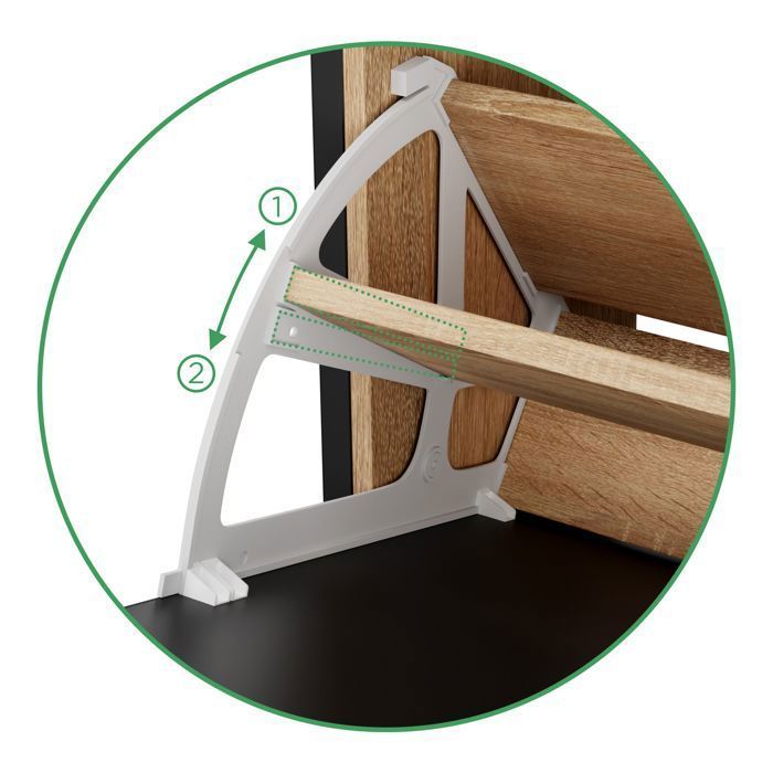 CASABEL Meuble de Rangement à Chaussure Industriel 24 Paires - Double compartiment, Entrée - Portes Noires Cadre Bois Clair