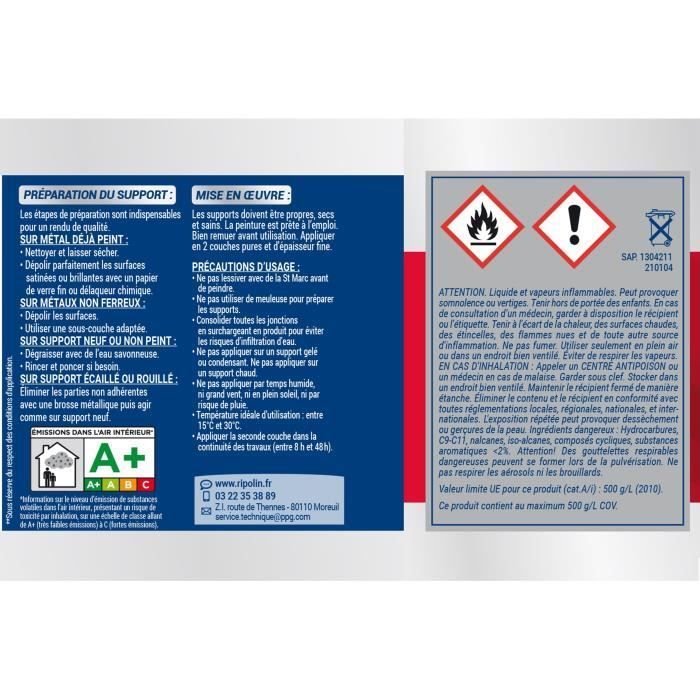 RIPOLIN Buitenverf voor ijzer - Glanzend zwart, 0,25 liter