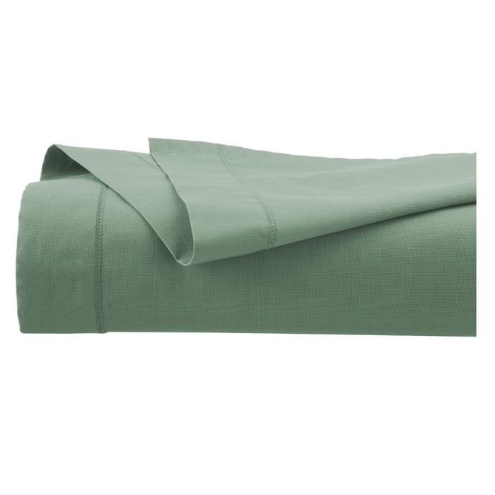 Sábana plana - EDEN - Celadón - 240 x 290 cm - 100 % algodón 57 hilos/cm² - Contemporánea